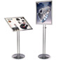Poster Display: Fully Adjustable, 18" x 24" Chrome poster display