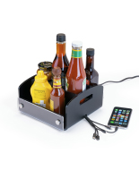 Restaurant Condiment Caddy with USB Charger is Made From Easy to Clean Acrylic black restaurant condiment caddy with USB charger