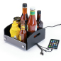 Restaurant Condiment Caddy with USB Charger for Commercial Use black acrylic restaurant condiment caddy with USB charger