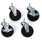 These Mobile Shelving Cart Wheels Can Easily Be Placed on Your Chrome Wire Unit Mobile shelving cart wheels with a total weight capacity of 440 pounds