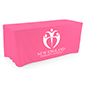 These Pink Custom Printed Fitted Tablecloths Can Be Used on Your Check-In Table at Festivals Pink custom printed fitted tablecloths fit six foot tables