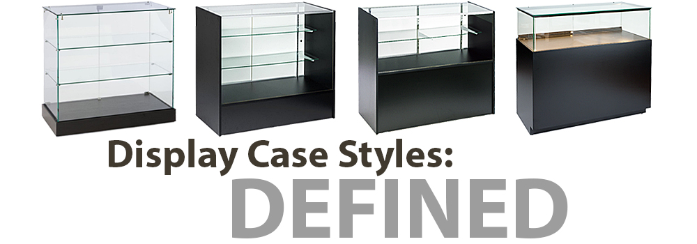 What's the difference between full, half, quarter, and extra vision display cases? full, quarter, half, and 3/4 vision display cases