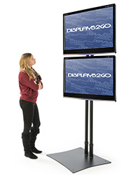 Monitor racks with multiple mounts are great for trade shows, malls, and sports arenas Monitor rack for 2 plasma screens