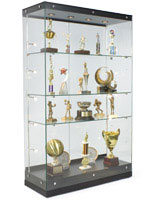 Award Display: 48"w Black Finish w/ Top & Side Lighting<br>A Grace Tyler Design award display