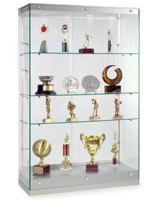 Award Display: 48"w Silver Grace Tyler Commercial Trophy Case Award Display