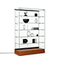 Glass Curio Display Case for Jewelry Glass Curio Display Case, 19" Overall Depth