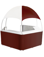 Burgundy/White Trade Show Gazebo Used for Weddings and Other Events Burgundy/White Trade Show Gazebo with Wraparound Counters