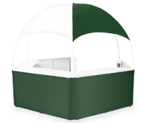 Green/White Event Gazebo Holds up to 5 People Portable Green/White Event Gazebo