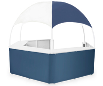 Blue/White Gazebo Kiosk with Easy Setup Blue/White Gazebo Kiosk with 19" Deep Counters