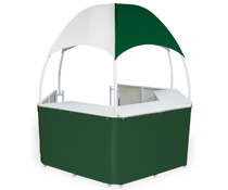 Green/White Trade Show Gazebo Fits 2 to 3 People Green/White Trade Show Gazebo with Quick Assembly