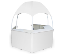 White Dome Kiosk Great for Food Service White Dome Kiosk with 3 Counters