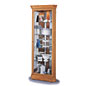 Corner Showcase : Golden Oak, 72"h w/Lighting - Hammond by Howard Miller corner showcase
