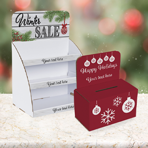 Cardboard Holiday Displays Decorated Holiday Displays with Custom Printing