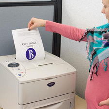 Printing Out Office Sign on Laser Printer Printing Out Wall Sign