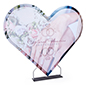 This Heart Shaped Graphic Backdrop Adds a Unique Display to Your Wedding Heart shaped graphic backdrop with dye-sub printed signage