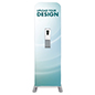 Branded Hygiene Station Graphics for HSBDTDSG1 Can Easily be Applied onto The Banner Frame Branded hygiene station graphics for HSBDTDSG1 with markings to insert hand sanitizer dispenser