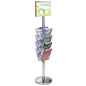 11 x 17 Floor Sign Stanchion with Magazine Rack for Periodicals 11 x 17 Floor Sign Stanchion with Magazine Rack, Steel