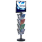 24” x 18” Sign Post with 8 Clear Literature Pockets Ideal for Auto Showrooms 24” x 18” Sign Post with 8 Clear Literature Pockets, Black