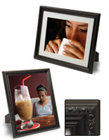 Black Picture Frames with Etched Border Design Black Picture Frames