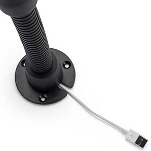 Gooseneck iPad Arms can be Screwed Onto Tabletops and Counters for Secure Mounting iPad arm with internal cable management