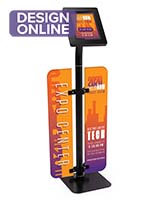 Branded iPad survey stand with personalized graphics 