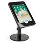 With Pre-Drilled Holes, This Countertop iPad Pro Tablet Stand Easily Affixes to Flat Surfaces Countertop iPad Pro tablet stand with exposed home button