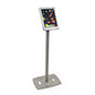 iPad Pro Adjustable Height Holder Business Solution for Gathering New Customers Silver iPad pro adjustable height holder floor standing tablet display