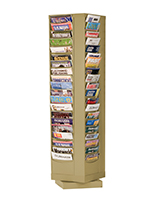 80 Pocket Revolving Literature Display Metal Magazine Rack (Tan) 80 Pocket Revolving Literature Display Metal Magazine Rack