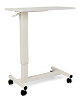 Overbed bedside table with wheels with a max weight capacity of 15.4 lbs