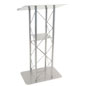 Silver Steel Podium Stand is 46-7/8" Tall Silver Steel Podium Stand