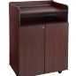 Mahogany Mobile Presentation Stand with Locking Cabinet Mahogany Mobile Presentation Stand with Locking Cabinet