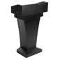Restaurant Entrance Podium has Wood Grain Veneer Overlay Restaurant Entrance Podium has a Black Finish