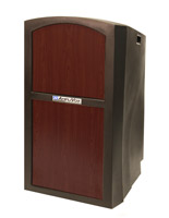 Rolling Outdoor Podium with Weatherproof Shell Mahogany Rolling Outdoor Podium