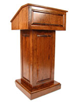 wooden lectern