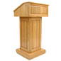 Solid Wood Lectern: Light Oak Finish wood lectern
