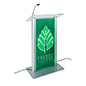 This Custom LED Clear Acrylic Lectern Is Ideal for Business Conferences and Presentations Custom LED clear acrylic lectern features uv digital printing