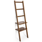 Leaning Ladder Rack Shelving with Minimalist Design Minimalist Brown Leaning Ladder Rack Shelving