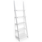 Leaning Ladder Shelves with Mounting Hardware Contemporary White Leaning Ladder Shelves