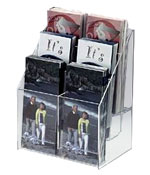 These leaflet holders are divided and hold 6 stacks total. Tiered Leaflet Holder