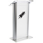 Frosted Plastic Lectern with Imprint for Demonstrations Frosted Plastic Lectern with Imprint for Offices