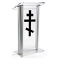 Acrylic Pulpit with Orthodox Cross Ships Fully Assembled Acrylic Pulpit with Orthodox Cross with Sophisticated Design