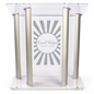 Wide Acrylic Podium with Custom Logo Great for Presentations Wide Acrylic Podium with Custom Logo and Vinyl Application