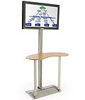 These LED TV stands are commonly seen in casinos and other resorts. TV Stand w/ Wood Shelf