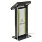 LED Podium with Graphic Great for School Auditoriums LED Podium with Graphic, Black