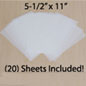 5-1/2" x 11" Frosted Film Paper for LED Menu Series - (20) Sheets 5-1/2" x 11" Frosted Film Paper