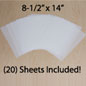 (20) Sheets of 8-1/2” x 14” Frosted Film Paper for LDMUD8514 and 2LDMU8514 (20) Sheets of 8-1/2” x 14” Frosted Film Paper