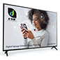 This 4k SuperSign TV Comes Equipped With an Easy to Use Content Management System 65 inch 4k SuperSign TV with sleek black attachable legs