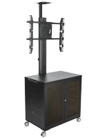 Adjustable Floor Standing TV Cart With Power Management