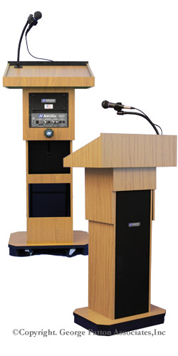 Light Oak Adjustable Height Podium With Sound System adjustable height podium