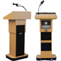 Light Oak Adjustable Height Lecturn Wireless Lapel Microphone adjustable height lecturn